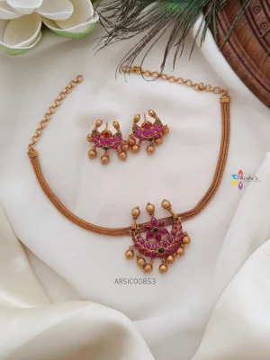 Chandbali Pendant Ruby Stone Choker