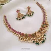 Small Lakshmi Pendant Pearl Drops Necklace