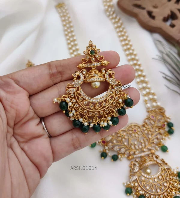 Three Layer Pearl with Green Bead Haram