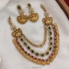 Lakshmi Coin Three Layer Stone Necklace