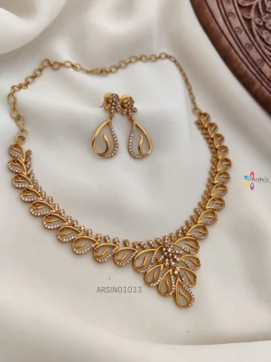 Trendy AD White Stone Necklace