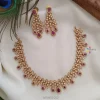 Imitation White and Red Stone Necklace