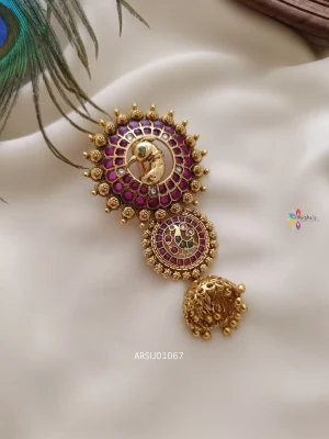 Peacock Design Jhumka Hangging Hair Accesoorie