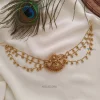 Attractive Temple Hair Brooch with Gold Bead Layer Chain
