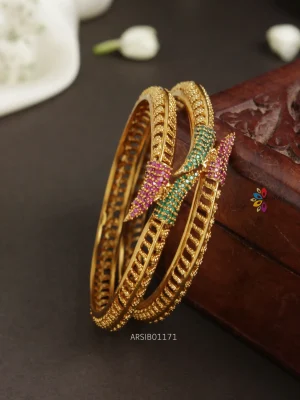 Red and Green Stone BanglesV