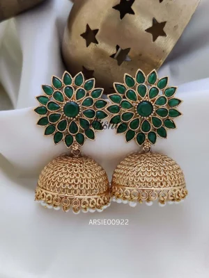 Green Stone Bridal Jhumka