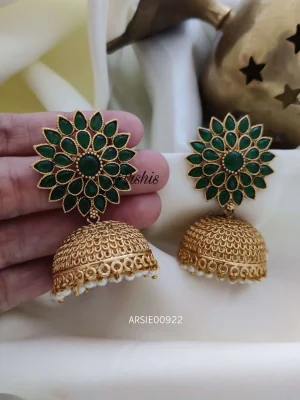 Green Stone Bridal Jhumka