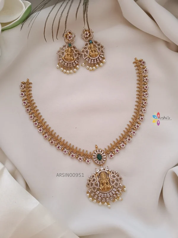 Classic Lakshmi Pendant AD Necklace