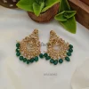 AD Stone Green Bead Chandbali Earrings