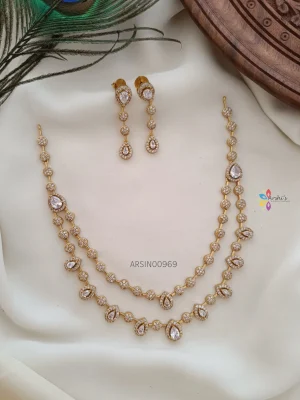 Two Layer Diamond Alike Necklace