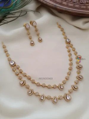 Two Layer Diamond Alike Necklace