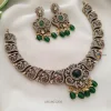 Elegant Emerald Stone Victorian Necklace