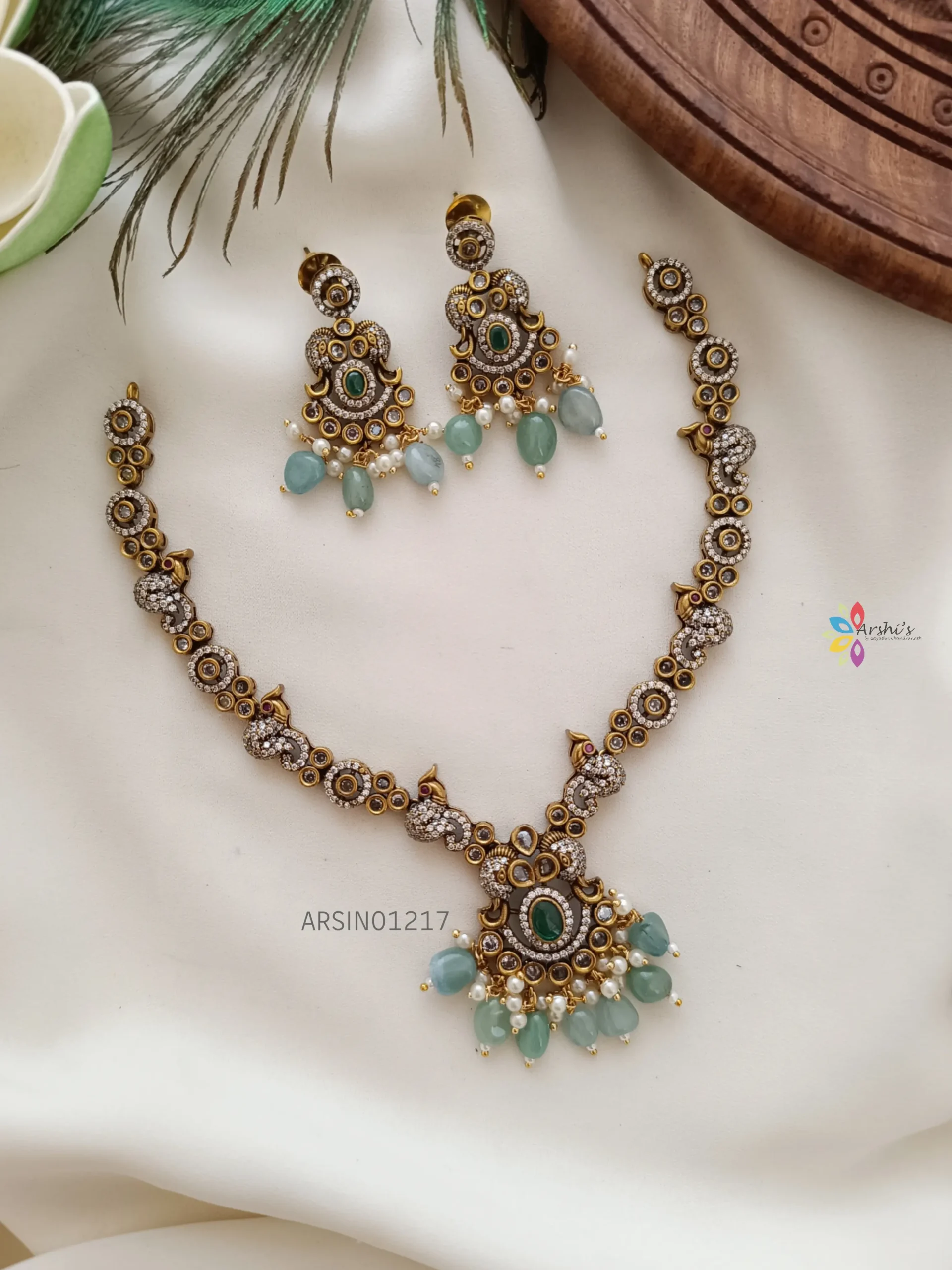 Adorable Blue Bead Victorian Necklace