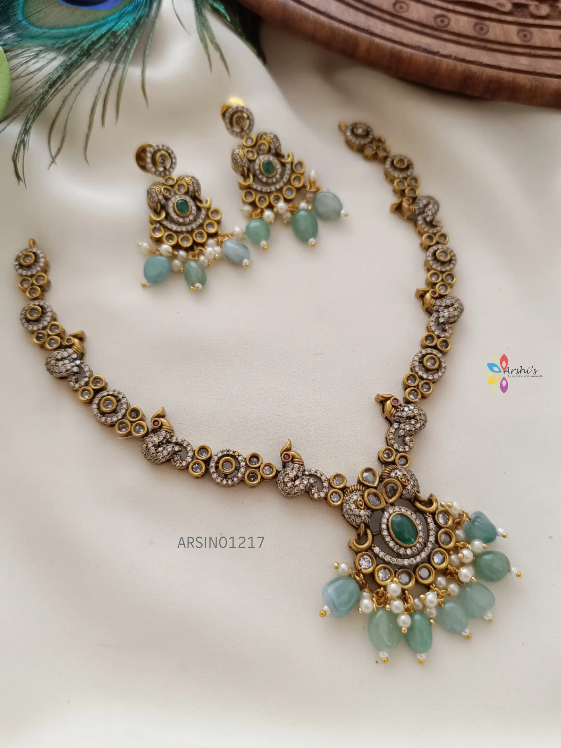 Adorable Blue Bead Victorian Necklace