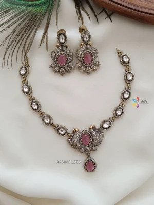Pale Pink and White Victorian Necklace