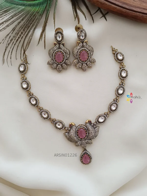Pale Pink and White Victorian Necklace