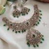 Bridal Green Bead Victorian Necklace