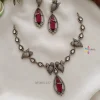 Party Wear Red Victorian Necklace