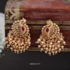 Peacock Design Gold Bead Bunch Earrings