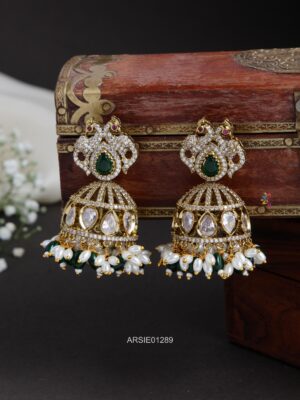 Victorian Emerald Stone Jhumkas