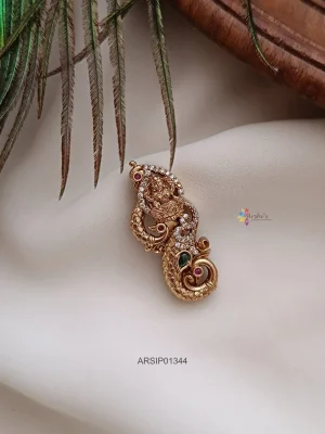 Lakshmi with Peacock Saree Pin