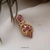 Two Peacock Design Red Stone Saree Pin