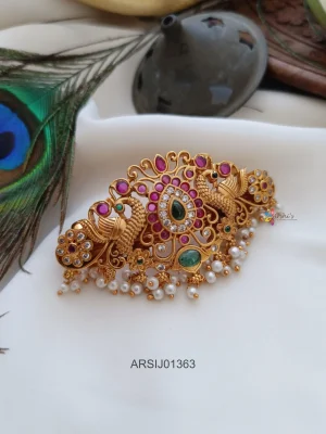 Peacock and Flower Design Hair Clip