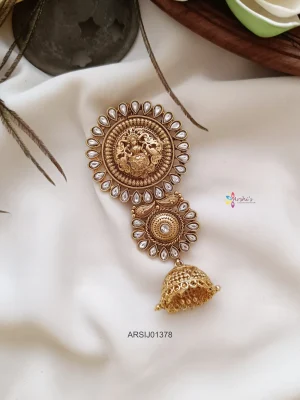 Lakshmi White Stone Three Layer Hair Brooch