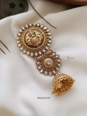 Lakshmi White Stone Three Layer Hair Brooch