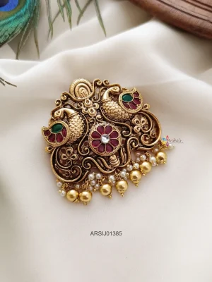 Antique Peacock Design Hair Brooch