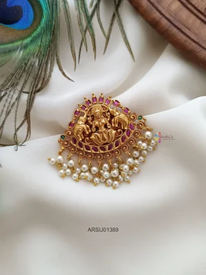 Lakshmi Design Pearl Hangging Hair Brooch