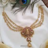 Three Layer Lakshmi Hair Brooch with Gold Bead Chain