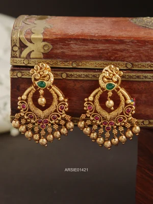 Antique Peacock Chandbali Earrings