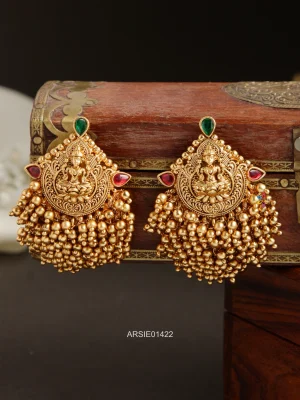 Temple Gold Bead Earrings