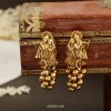 Radha Krishna Gold Bead Ear Studs