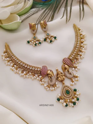 Lakshmi and Elephant Design Necklace