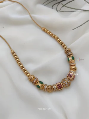 Trendy Antique Gold Ball Necklace