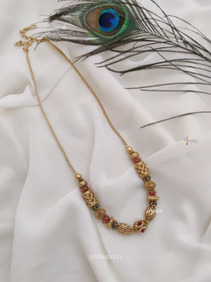 Simple Antique Gold Ball Necklace