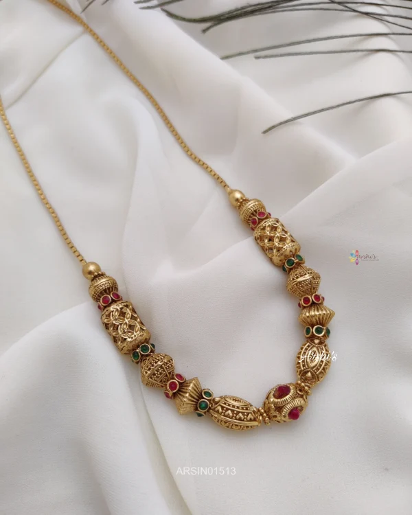 Simple Antique Gold Ball Necklace