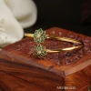 Green Stone Flower Design Bracelet Bangle