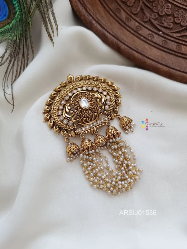 White Stone Pearl Layer Hair Accessory