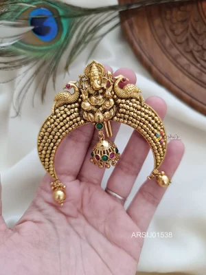 Ganesha with Peacock Design Hair Accessory