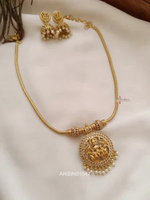 AD Stone Lakshmi Pendant Necklace