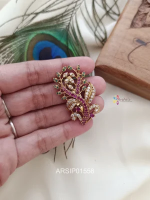 Multi Color Stone Saree Pin