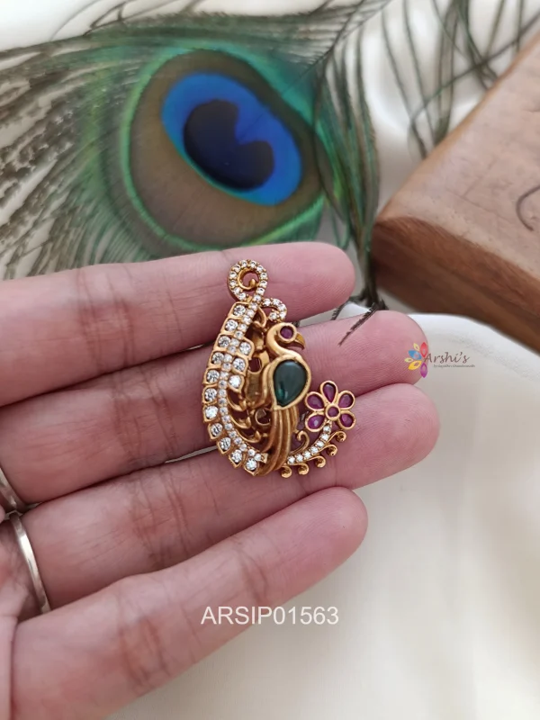 Imitation Peacock Saree Pin