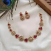 Flower Design Red Stone Necklace