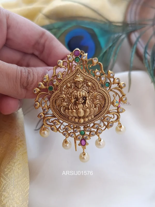 Lakshmi Pearl Drop Hair Brooch