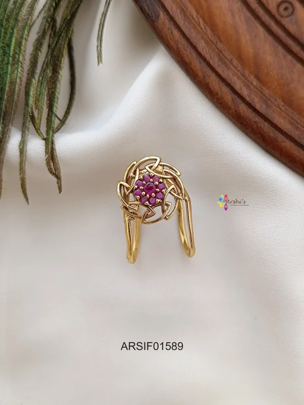 Beautiful Flower Design AD Finger Ring