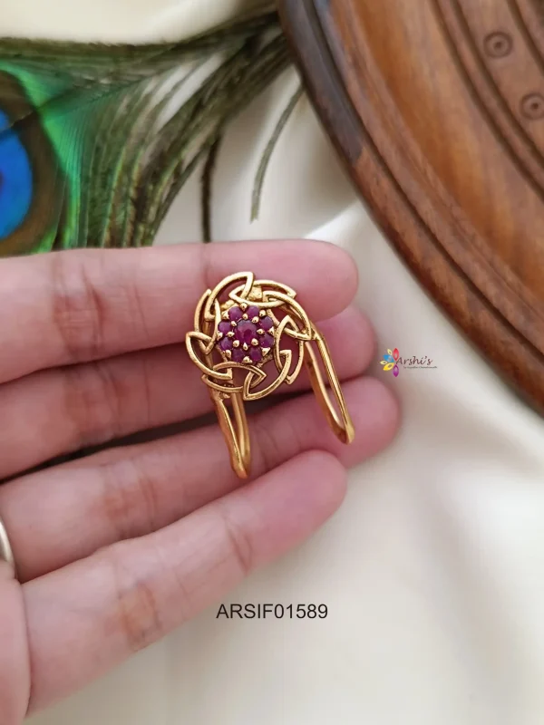 Beautiful Flower Design AD Finger Ring