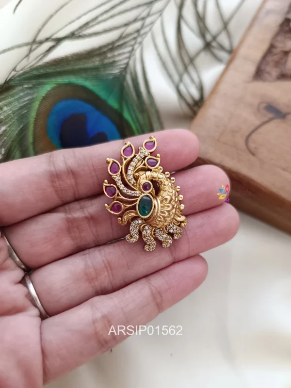 Big Peacock Saree Pin